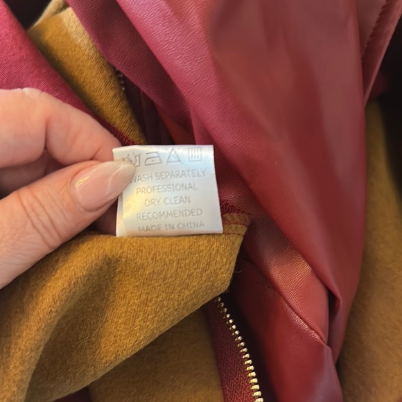 NWT- BloomChic Burgundy Pleather Dress with Gold Zipper - Picture 6 of 7